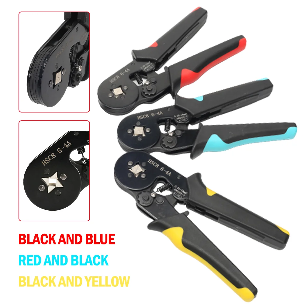 

Tubular terminal crimping tools mini electrical pliers HSC8 10SA/6-4 0.25-10mm2 23-7AWG 6-6 0.25-6mm2 high precision clamp sets