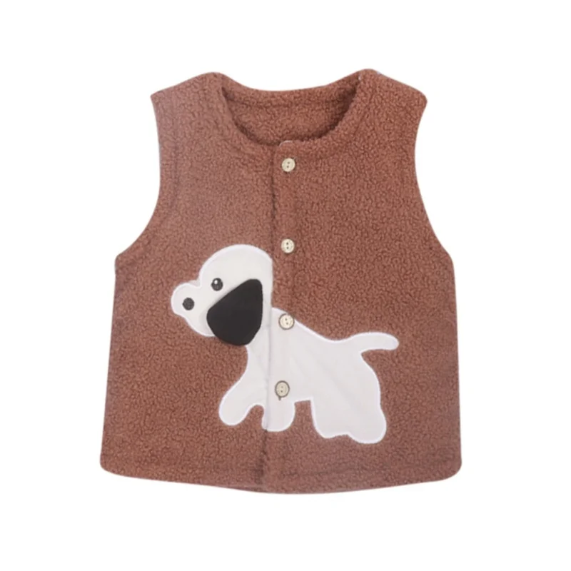 Осенний жилет с рисунком для маленьких мальчиков и девочек стеганый однобортный