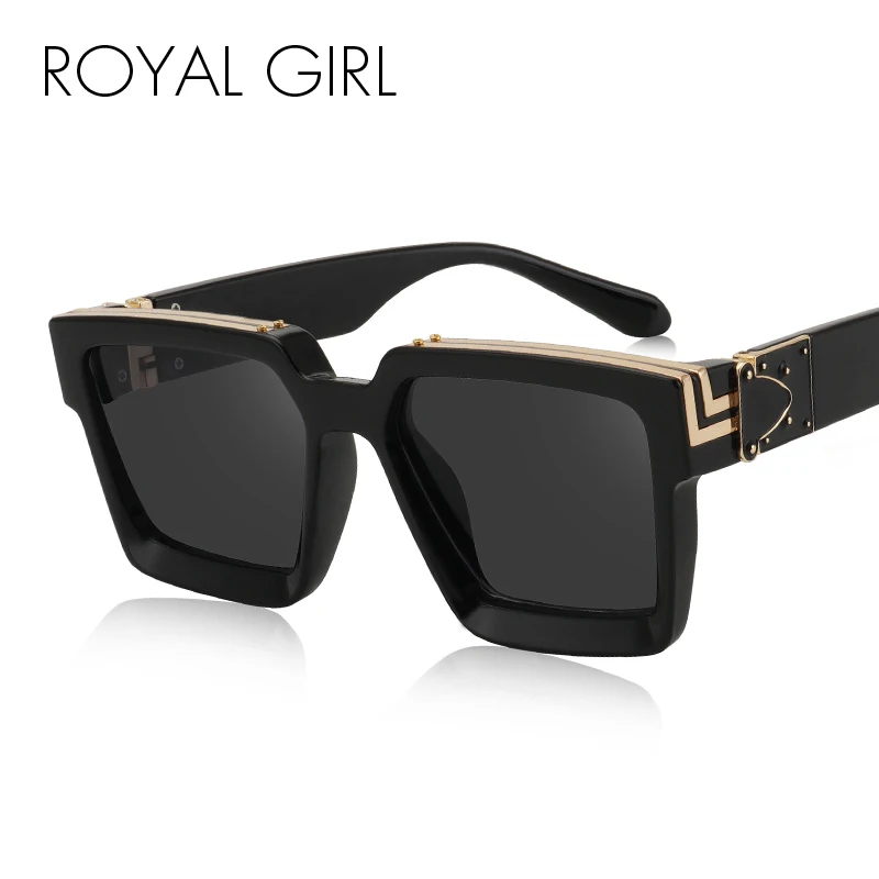 Новые квадратные модные солнцезащитные очки ROYAL GIRL, брендовые дизайнерские солнцезащитные очки унисекс с пластиковой металлической оправой ss359