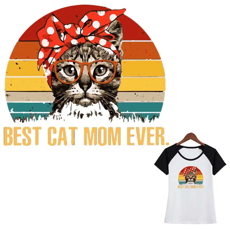 Нашивки для одежды с рисунком кошки и мамы аксессуары сделай сам украшение принт