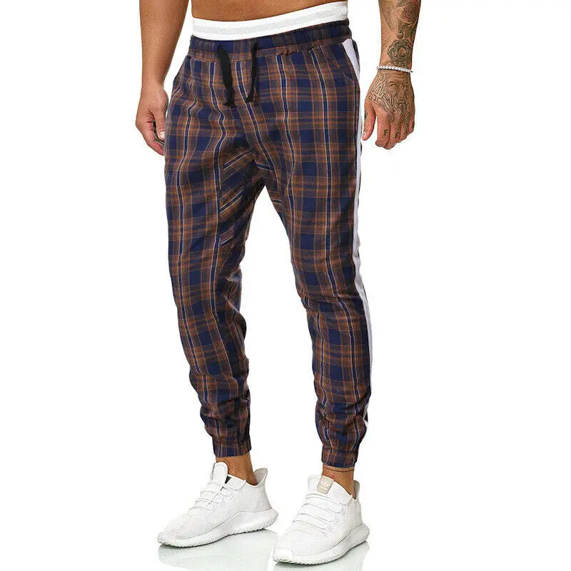 Мужские весенние повседневные клетчатые Костюмные брюки новинка деловая одежда