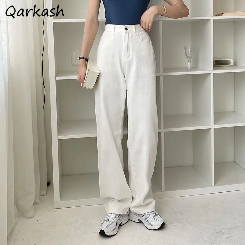 

Джинсы женские Мешковатые в стиле Хай-стрит, повседневные однотонные Модные брюки из денима в стиле ретро, в стиле преппи, в стиле Харадзюку,...