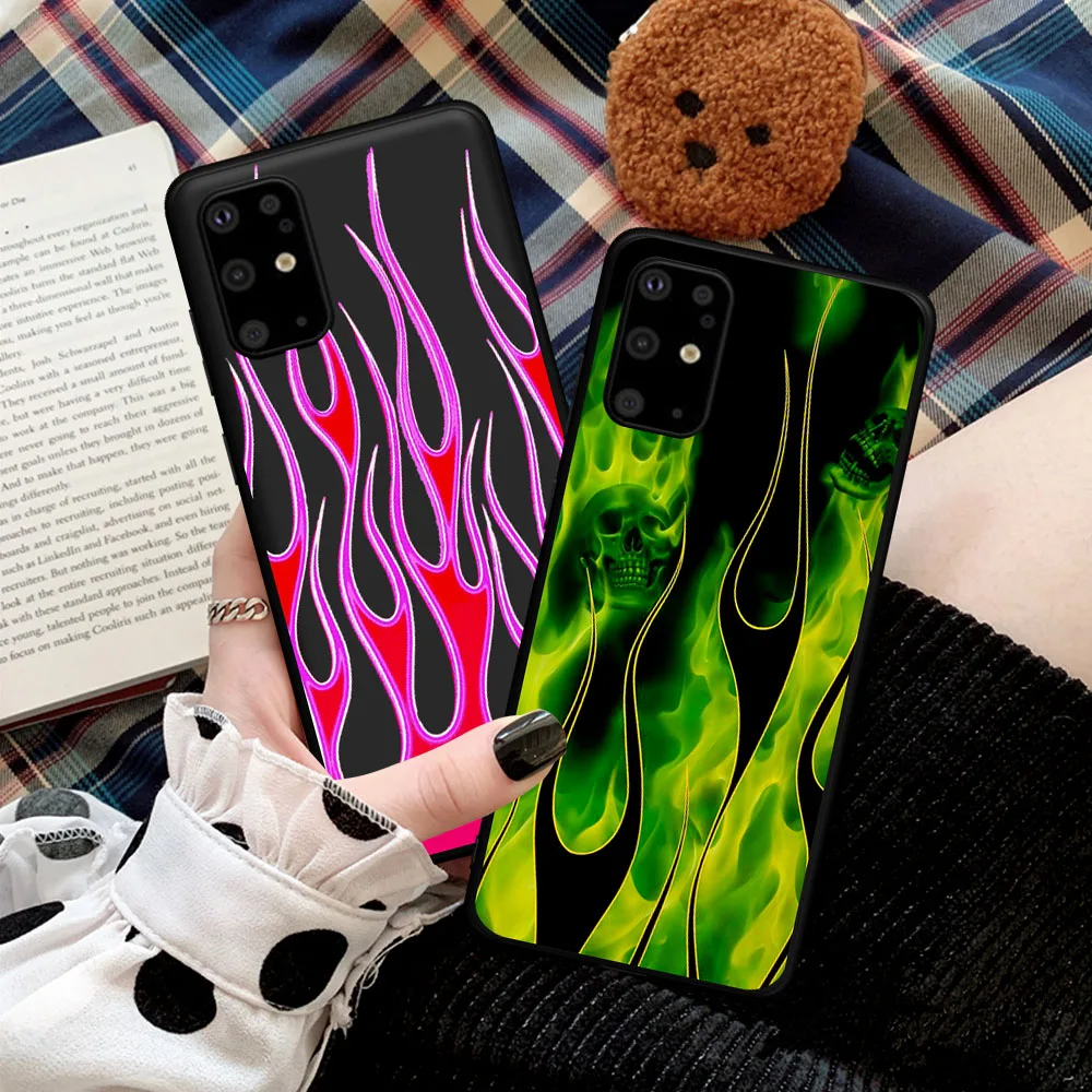 

Hot Artistic Personality Flame Pattern Soft TPU Phone Case For Samsung S21 S20 S8 S9 S10 Plus Note 9 10 20 Ultra Coque Fundas