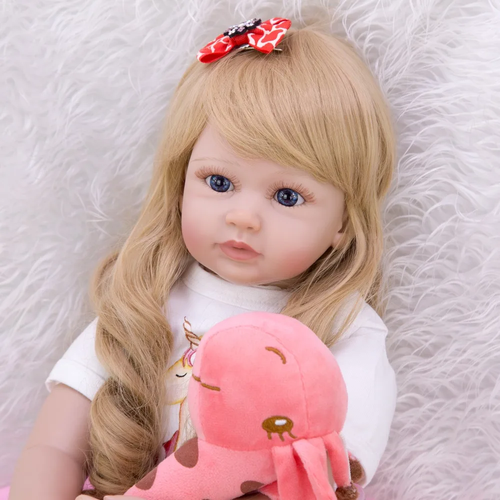 24 &quotмодные длинные кудрявые волосы принцесса Reborn Baby Doll игрушки большой размер