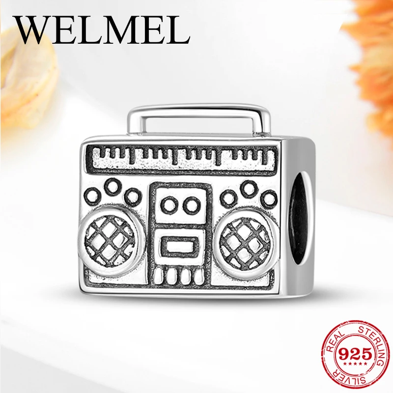 100% Настоящее серебро 925 пробы винтажное радио сделай сам изящные бусы подходят