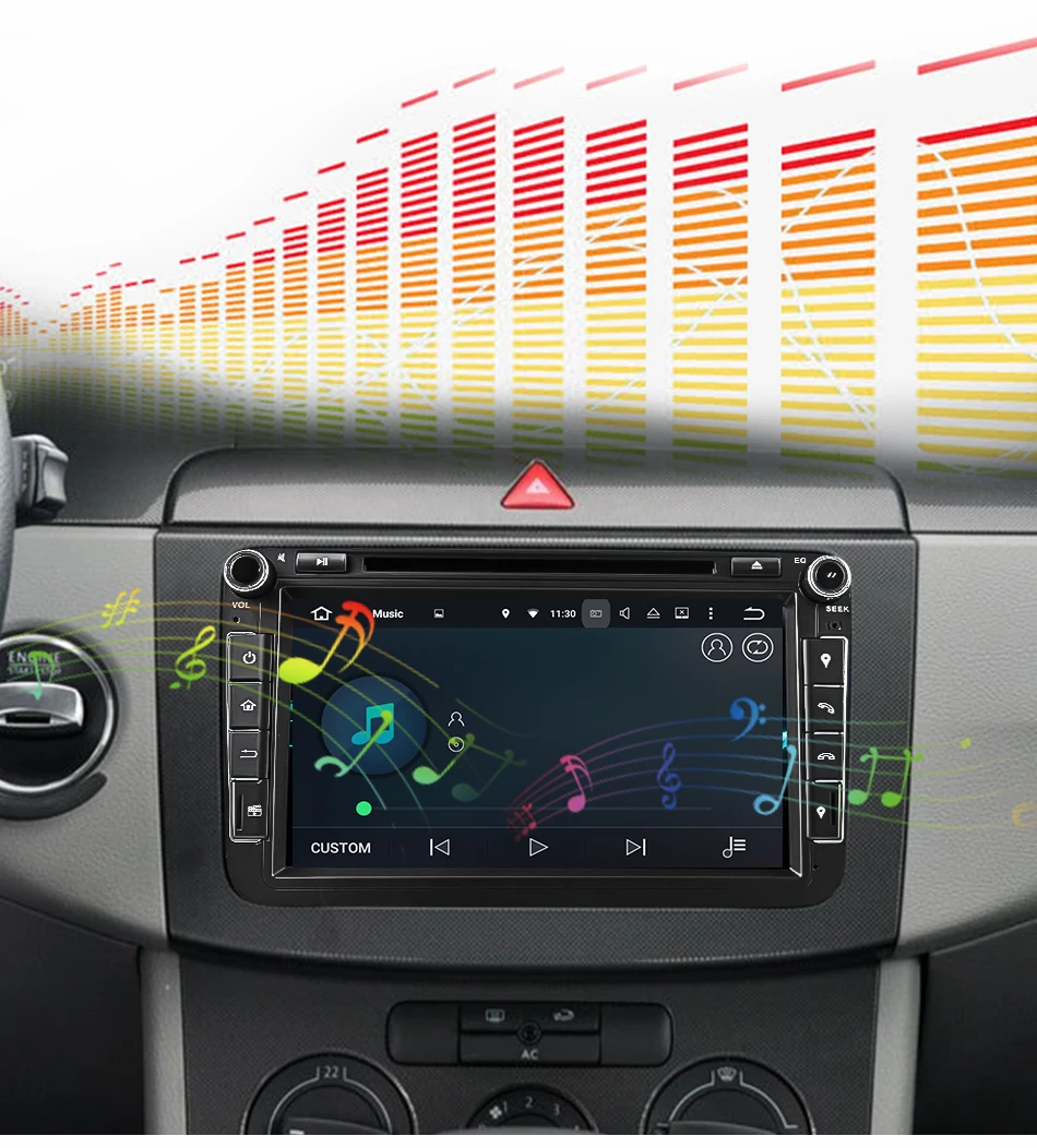 Eunavi 2 din Android 9 автомобильный dvd-плеер для VW Passat CC Polo GOLF 5 6 Touran EOS T5 Sharan Jetta Tiguan gps навигация радио DSP