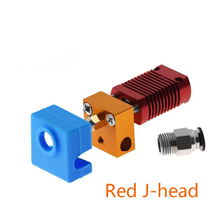 Red j-head Hotend экструдер комплект дальних расстояний V6 экструзия 12 В/24 В 50 Вт j-головка тепла разрыв горло 1,75 мм для Ender 3 CR10 CR-10S принтер - Цвет: Red j-head