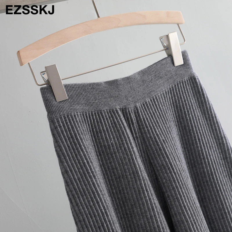 casual Elastic Waist Trousers Thick Knitted Women Harem Pants Autumn Winter Sport swear female sweater Radish pants Grandma