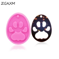 lm 1006 shiny cat paw bear paw shape silicone molds keychain pendant accessories making resin silicone clay mould