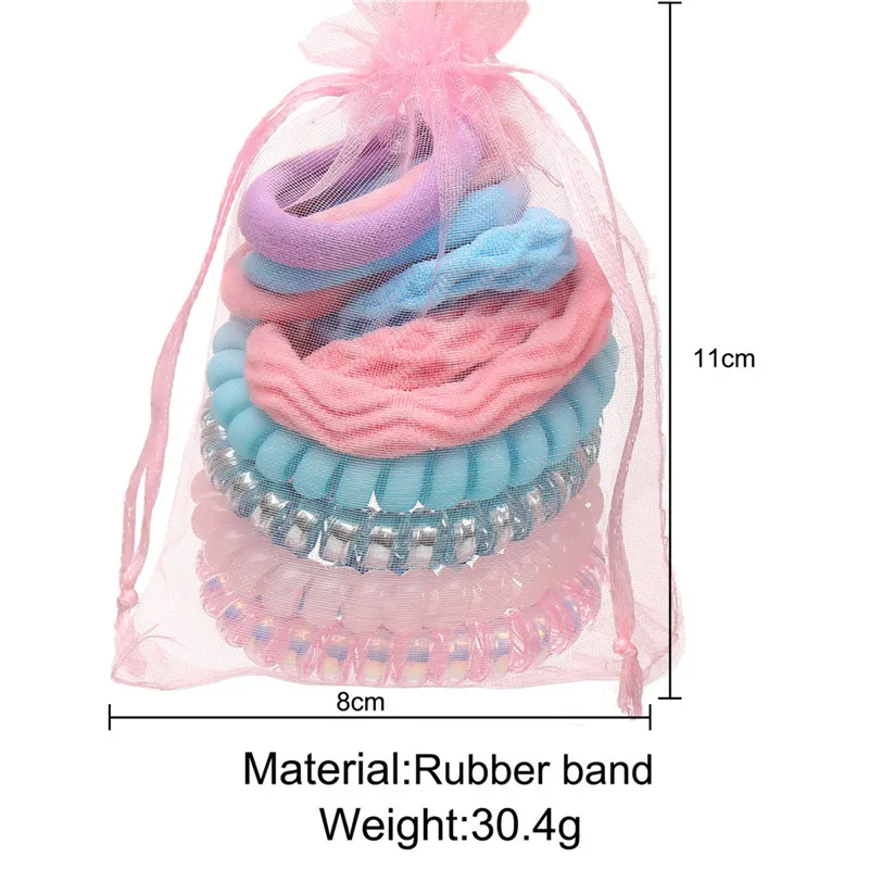 

12PCS Mixed Hair Accessories Elastic Nylon Hair Bands For Women Girls Hair Ring Rope Hair Ties Ponytail Holders Headdress Gifts