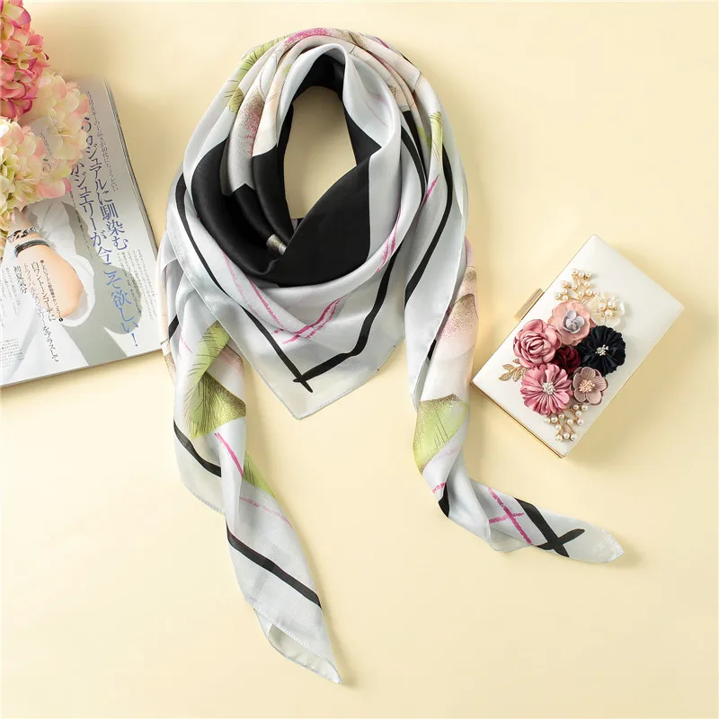 Visual Axles Plus Size Square Scarf Women Luxury Brand Foulard Pashmina Shawls Ladies Boho Rose Head Hijab New 2020 SFN275 |
