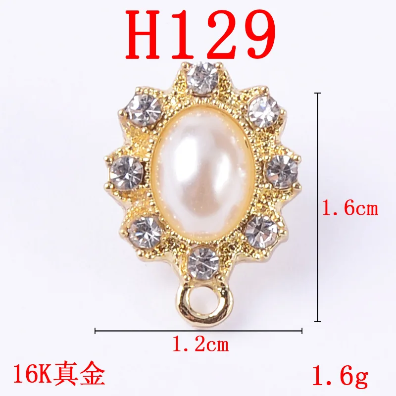 30pcs alloy fashion temperament inlaid crystal pearl hand made Earrings materials DIY jewelry making accessories wholesale