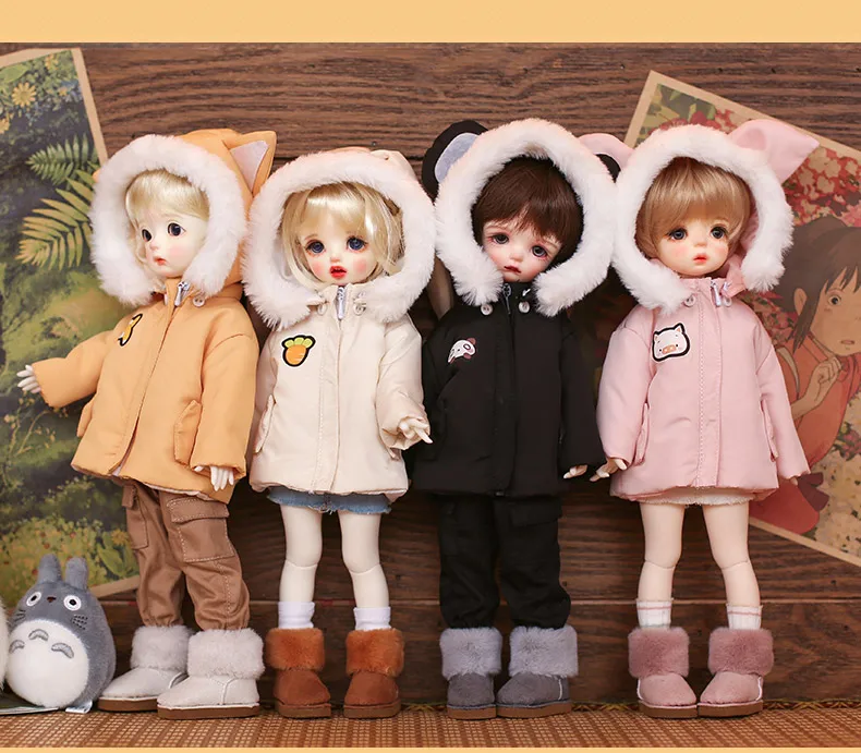 

Одежда для куклы BJD, подходит для 1-6 размеров, мягкая куртка с маленькими животными, пуховик, аксессуары для кукол