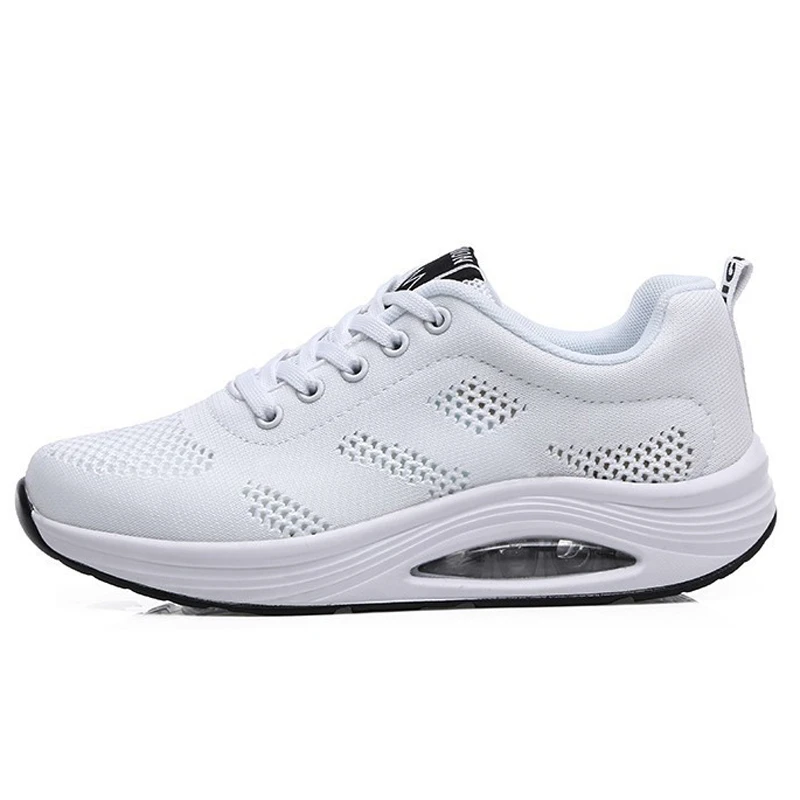 white fashion shoes Визуально увеличивающая рост обувь; женские кроссовки на танкетке; дышащая Спортивная обувь; Scarpe; для фитнеса; Donna; летняя обувь для танцев - Цвет: white fashion shoes