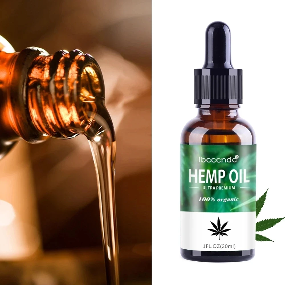 

30 ml 100% organic hemp oil 2000 mg active hemp seed oil extract drops can relieve pain relieve anxiety improve sleep essence