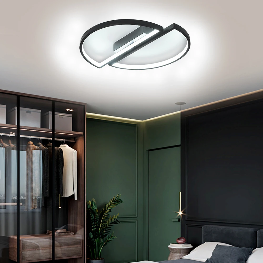 Luces de techo LED modernas para sala de estar, lámpara de techo semicircular, accesorios de acrílico, luces Led para decoración del hogar