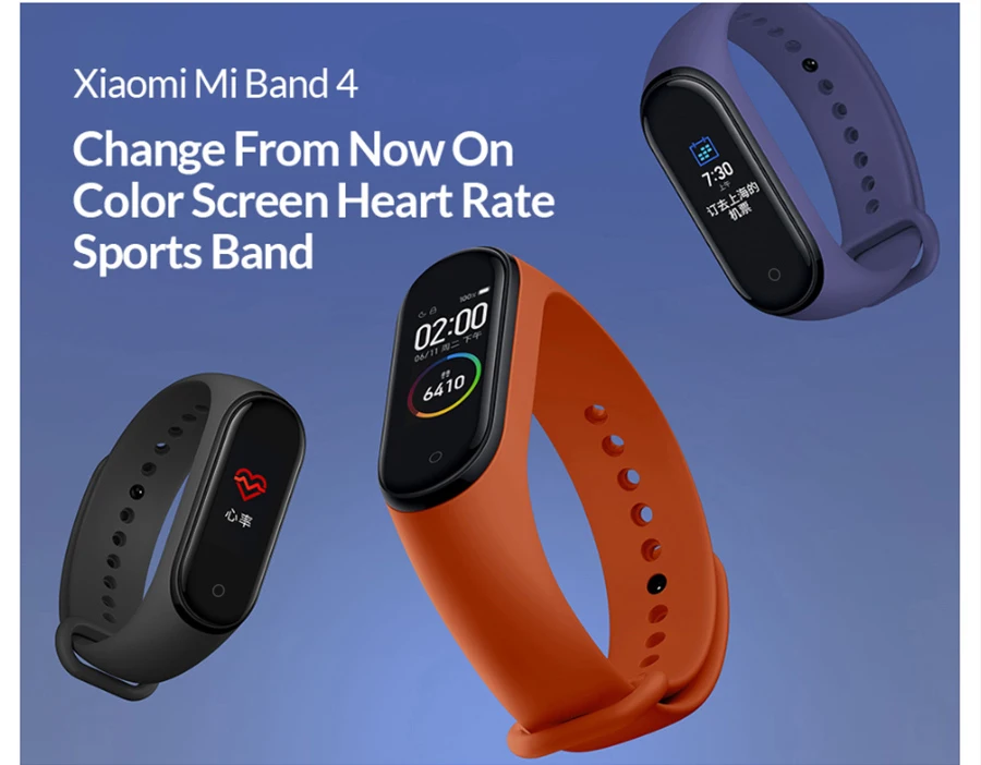 Xiaomi mi Band 4 Smart mi band 4 Цвета экран Браслет фитнес-трекер для измерения сердечного ритма Bluetooth 5,0 водонепроницаемый банда4