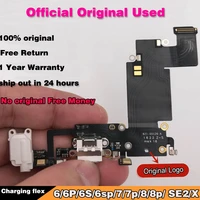 official original usb charging port for iphone 6 6s plus 6sp 7 8 plus se2 dock connector with mic flex replacement repair parts
