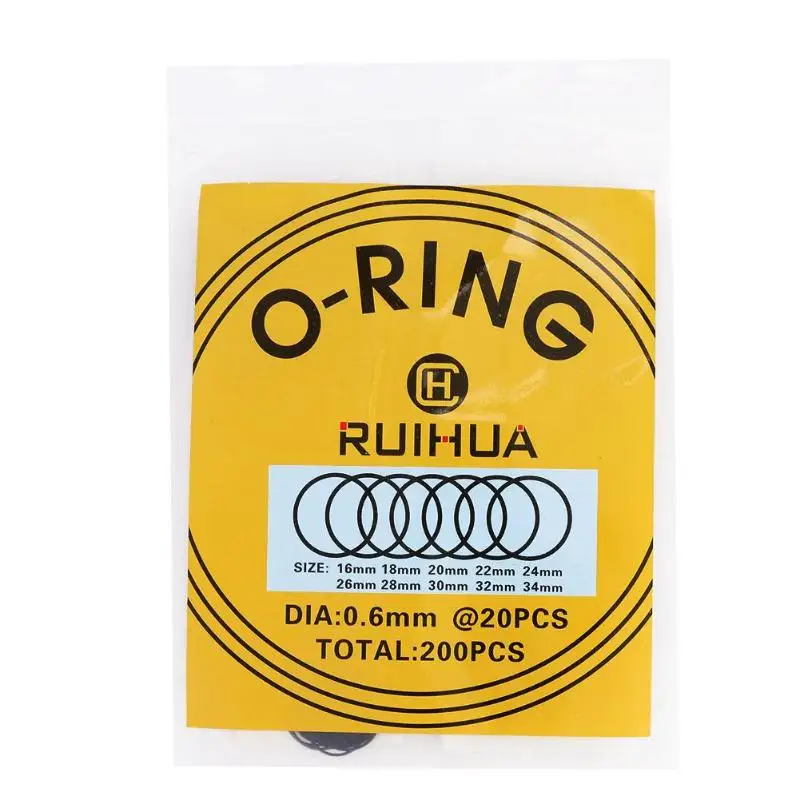 0.6mm 200 шт. мини резиновые шайбы уплотнительные колец 0,5/0,6/0,7 мм продвинутые часы цепи диск Водонепроницаемый уплотнения для ремонта часов аксессуары - Цвет: 0.6mm