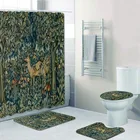 Занавеска для душа с рисунком Вильяма Морриса, винтажная Штора для ванной комнаты в средневековом стиле, напольный коврик, домашний декор