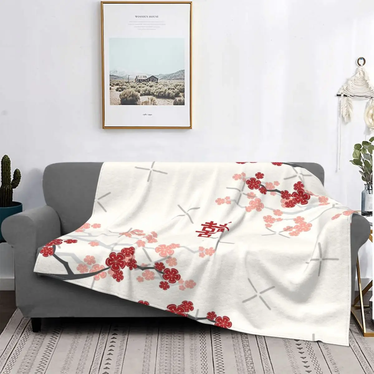 

Manta de flores de cerezo Восточный Красный, colcha a cuadros, edredones para cama, 135 mantas a cuadros, colcha para camas