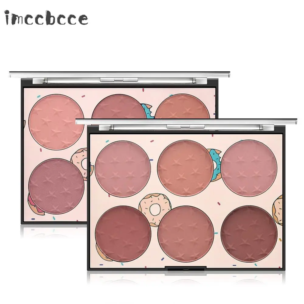 6 цветов палитра румян для лица легкое нанесение макияжа натуральная пудра