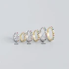 ROXI Ins минималистский алмаз серьги для женщин, ювелирное изделие для ушей, пирсинг маленькие кольцо серьги круг из нержавеющей стали, Цвет циркониевые серьги серебро 925