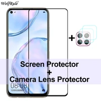 2pcs screen protector for huawei p40 lite glass p40 lite e tempered glass camera len protective film for huawei nova 6 se y7p