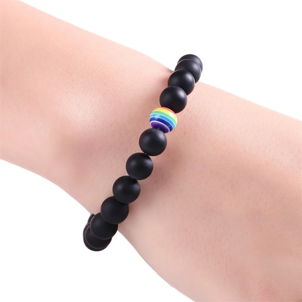 Newst 7 Чакр браслет мужской черный лава исцеляющий баланс бусы молитва Будды для