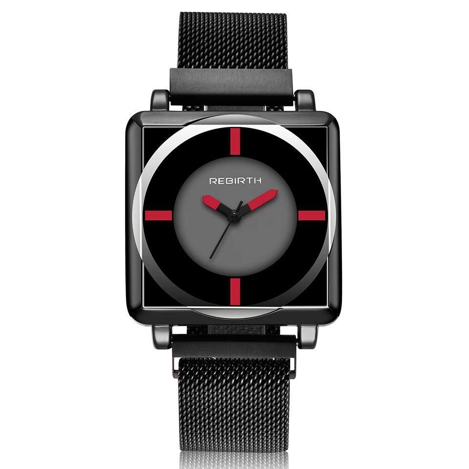 

Ретро квадратные часы для женщин и мужчин простой элегантный браслет мода женское платье наручные часы магнит сетка Группа Кварцевые часы ...