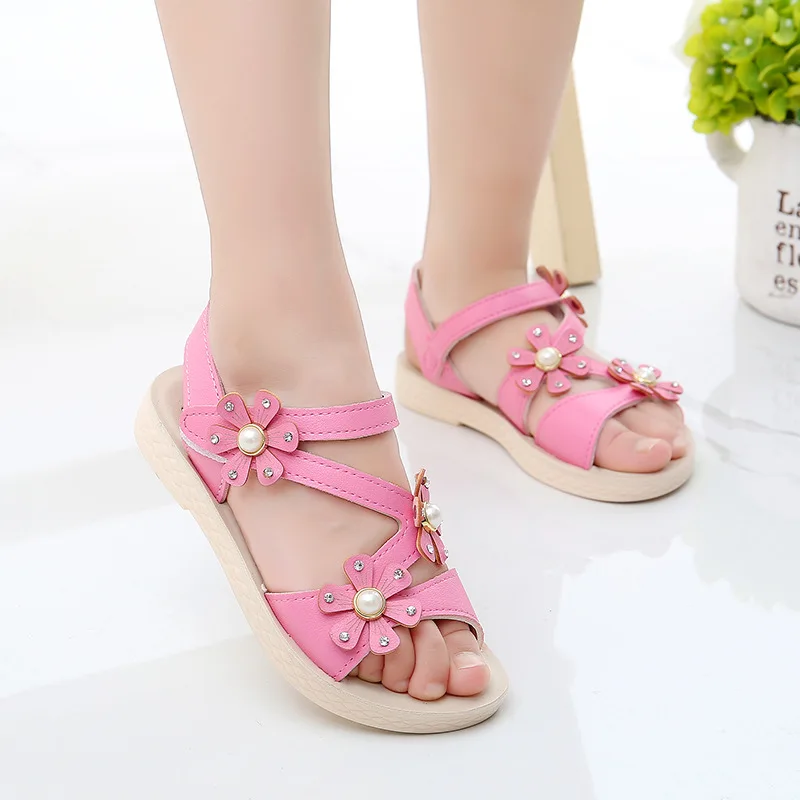 

Крутые туфли с цветами для девочек, Новинка лета 2020, Стильные пляжные туфли для девочек с открытым носком и большой принцессой для студентов...