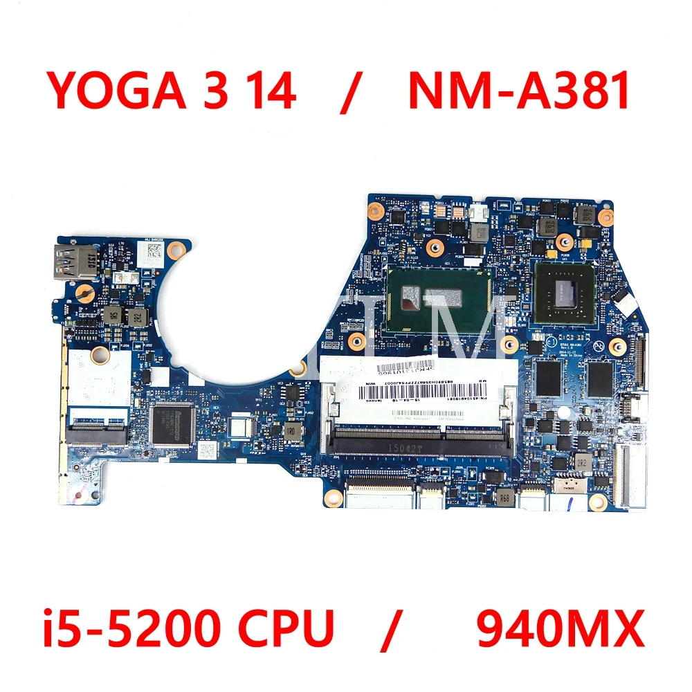 

NM-A381 CPU 940MX 2GB системная плата для Lenovo YOGA 3 14 3-1470 протестированная Материнская плата ноутбука 100%