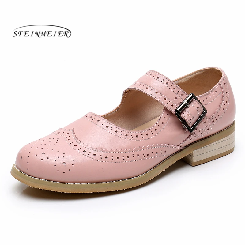 Женские туфли оксфорды на плоской подошве Модная женская обувь из натуральной