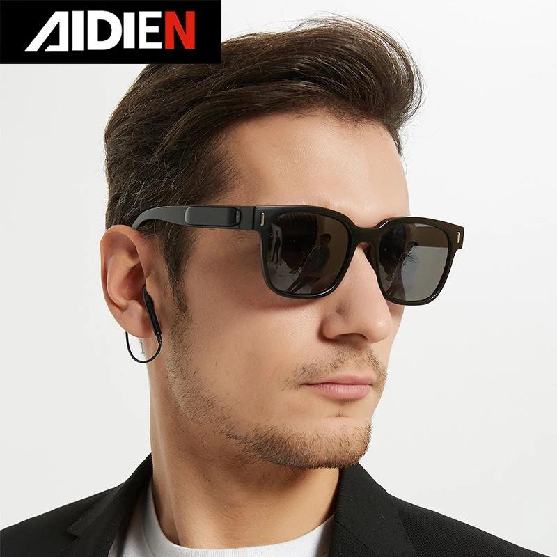 구매 블루투스 5.0 무선 헤드폰 선글라스 편광 된 사용자 지정 디옵터 근시 안경 음악 헤드셋 헤드폰 처방 안경
