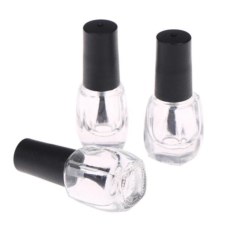 1 шт 4 мл 5 прозрачная стеклянная бутылка для лака ногтей Пустая Крышка Кисти