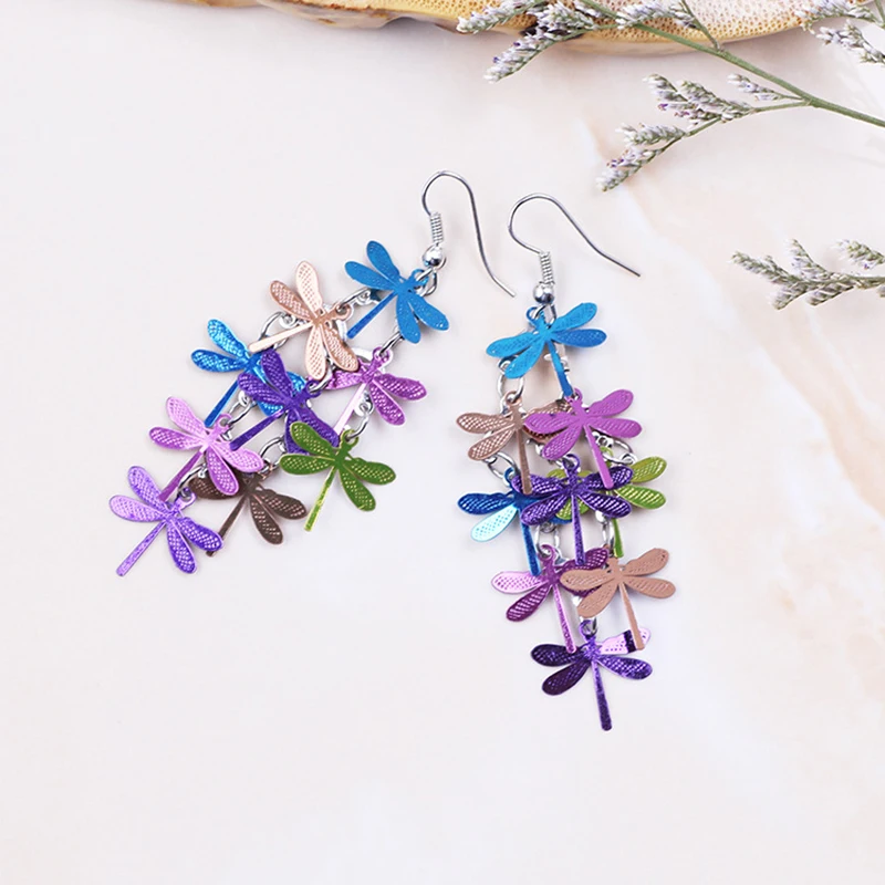 

Dragonfly Dangle Earrings Bohemian Long Hanging Earring Ear Hook Women Female Girls Jewelry