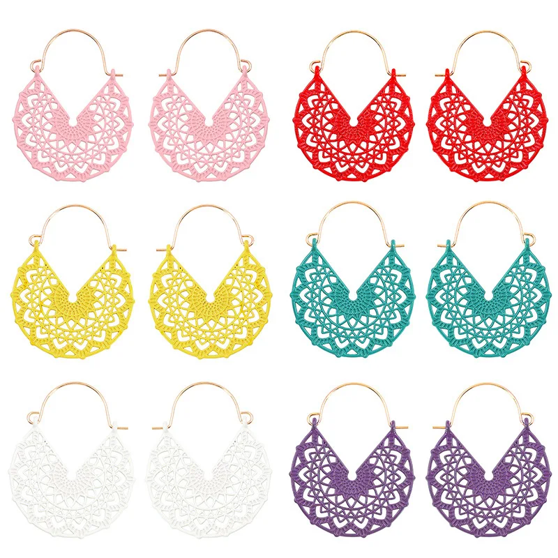 BUDROVKY в этническом стиле Летние туфли без розовые серьги с цветочным рисунком