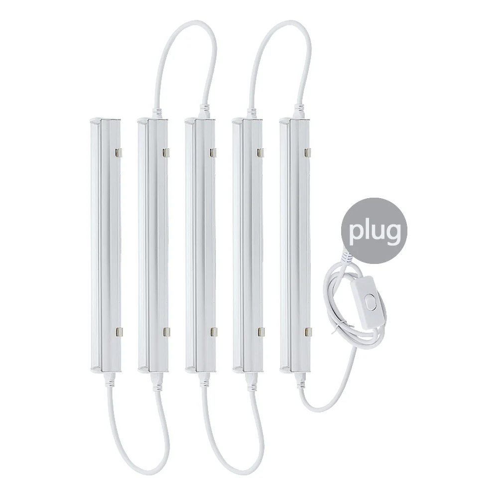LED Tube x5 29 см алюминиевый корпус подключаемый T5 светодиодный светильник для выращивания растений AC 110V 220V 660nm красные 455nm синие комнатные растения, цветы лампа для роста - Испускаемый цвет: LED Tube x5