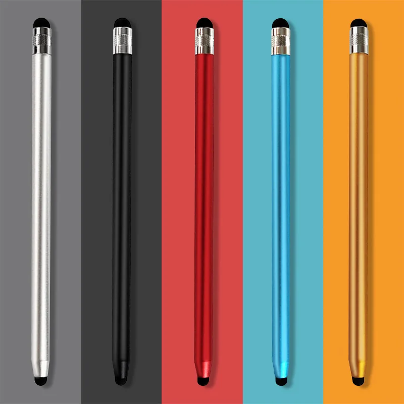 Crayon universel 14cm Double tête en silicone tactile écran capacitif stylet Caneta capacitif stylo