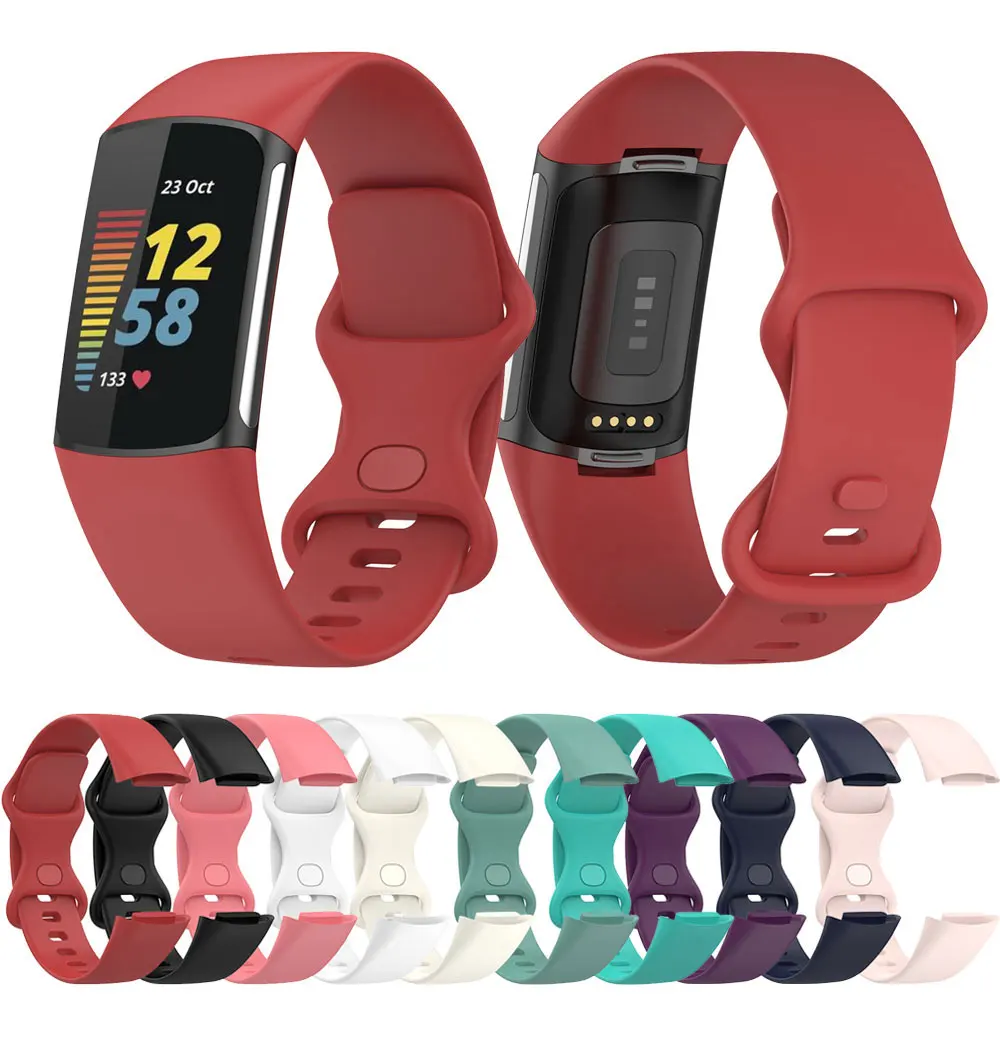 

Silicone Soft Smartband Wrist Watchband For Fitbit Charge 5 Smart Band Strap Watch Wristband Charge5 Bracelet Sport Accessories