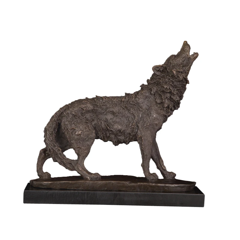 Статуя волка скульптура бронзовые животные дикой природы медная Статуэтка волки