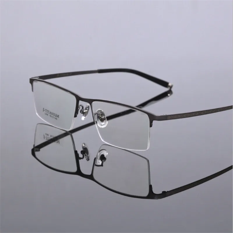 Титановые очки высокого качества квадратные мужские по рецепту полная оправа