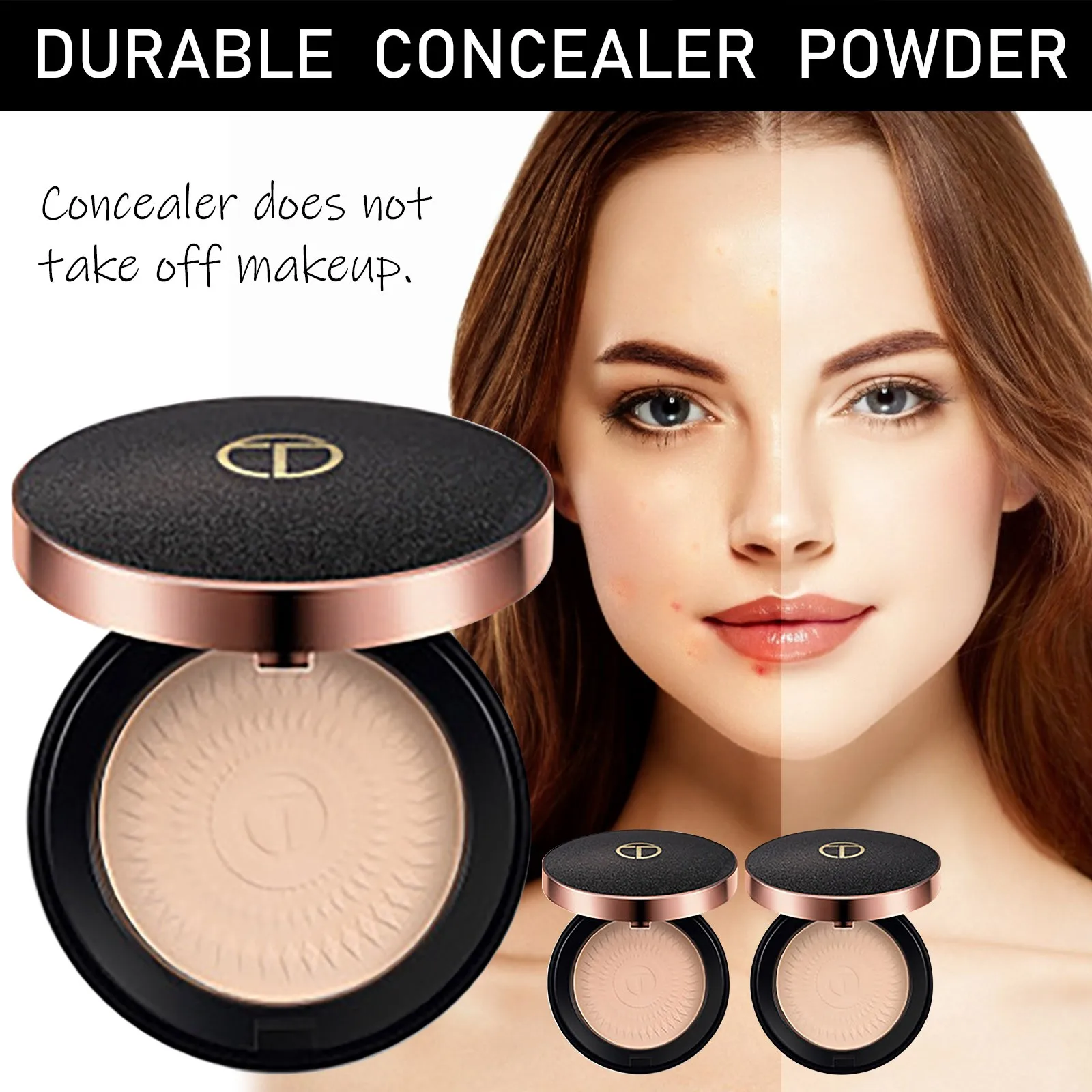 Черная блестящая натуральная Алмазная пудра консилер контроль жирности