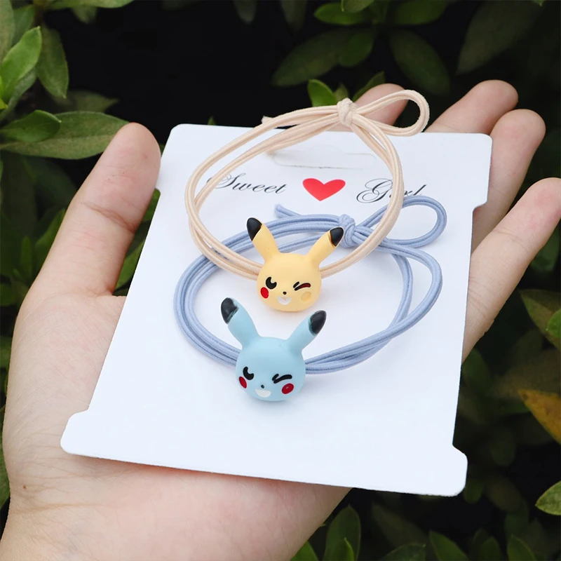 Детский обруч для волос Pikachu 2 шт./лот милый с высокой эластичной резинкой без