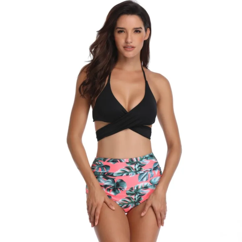 1Set Forzero Swimwear Summer Family Matching Swimsuit Printed High Waist Bikini Leggings Women Beachwear