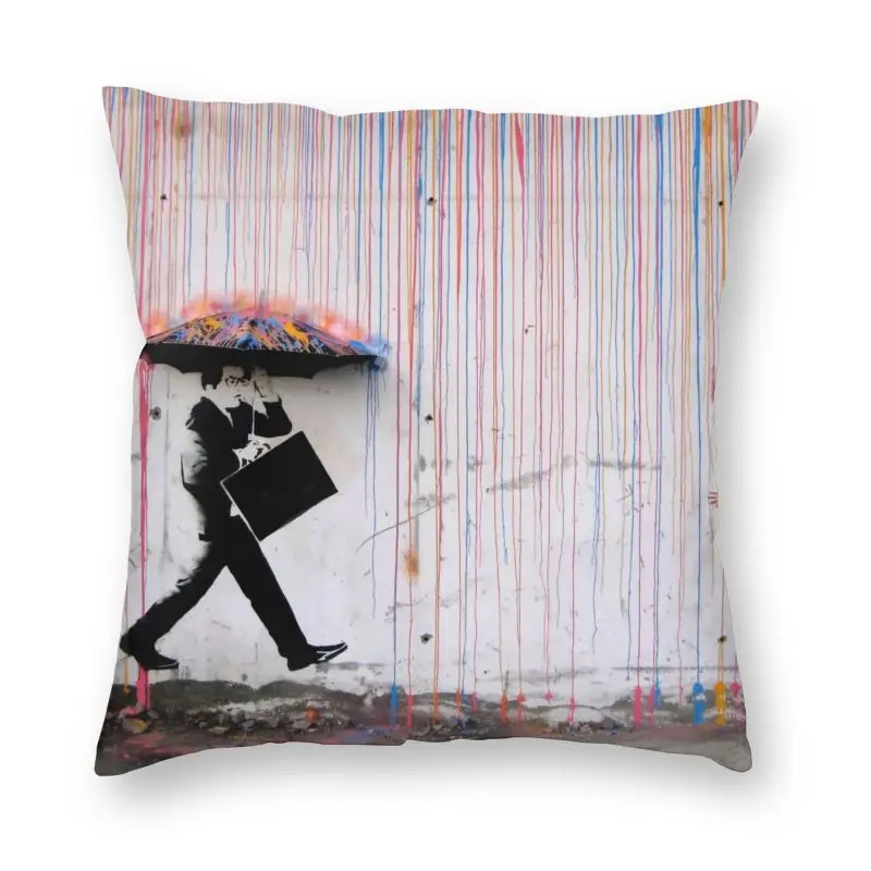 Бэнкси зонтик с нарисованной радугой Happy подушка для девочки Обложка уличного
