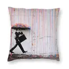 Бэнкси зонтик с нарисованной радугой Happy подушка для девочки Обложка уличного граффити с принтом 