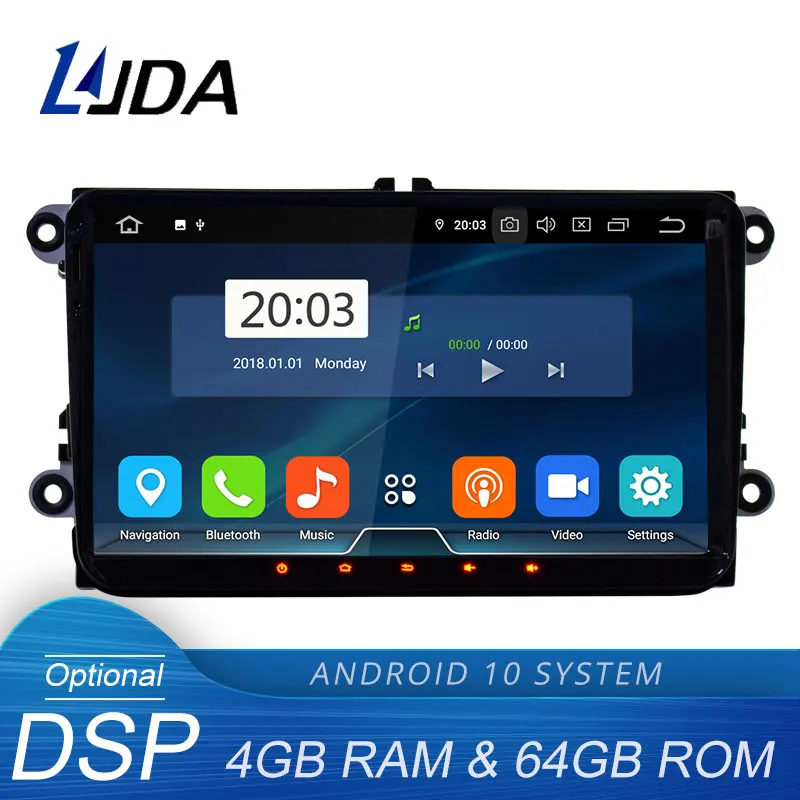 Автомобильный мультимедийный плеер LJDA Android 10 0 для VW Golf/6 Golf 5 Passat b7/cc/b6/SEAT leon/Tiguan/Skoda
