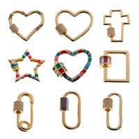 copper pendant fastener carabiner screw love star lock clasps for chains charms jewelry making accessories