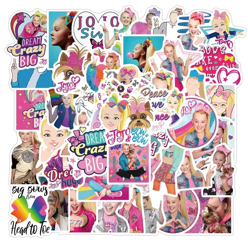 

10/50PCS Singer JOJO SIWA Stickers Motorcycle Travel Luggage Guitar Fridge Laptop Classic Toy Graffiti Sticker Decals for Kid